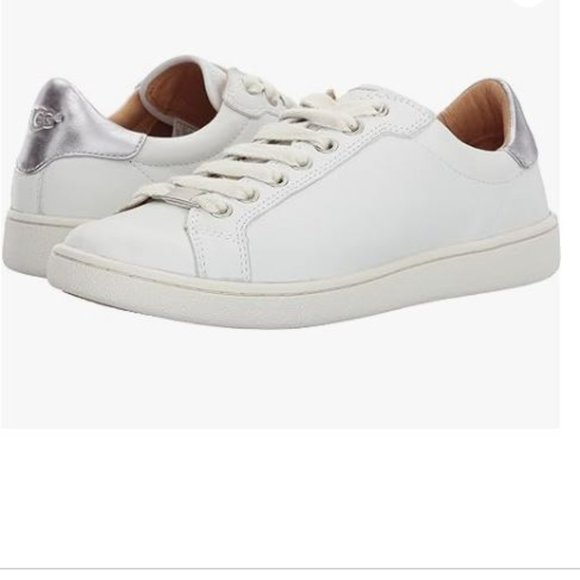 Ugg Milo Leather White Trainer Sneaker Shoe Size 10 - Picture 2 of 11